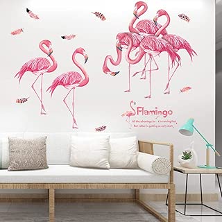 Decalmile Flamant Rose Mur Autocollants Peel And Stick Wall Decals
