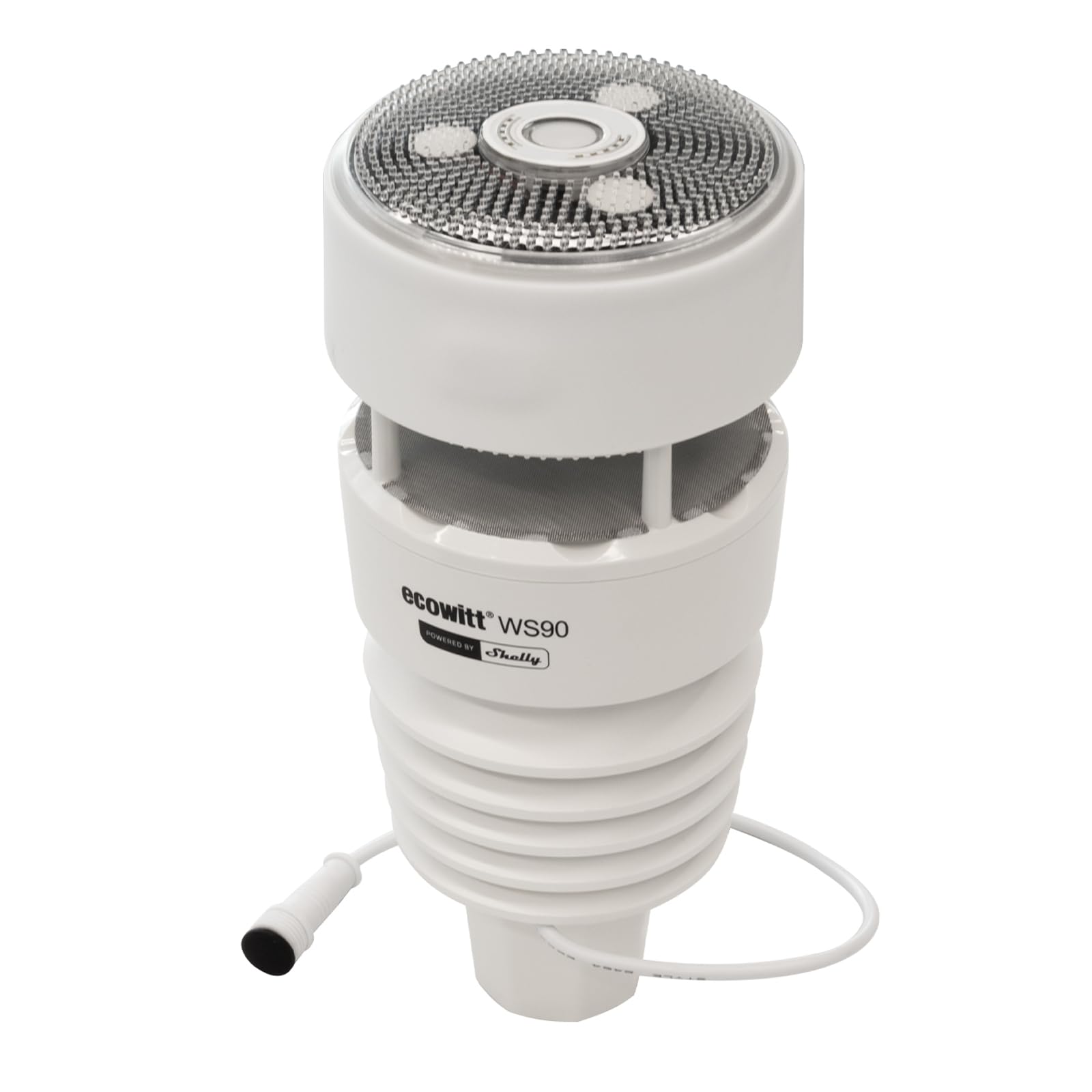 ECOWITT WS90 7-w-1 bezprzewodowy czujnik zewnętrzny do stacji pogodowej, zasilany energią słoneczną, wersja Bluetooth, kompatybilny z bramką Shelly Gateway