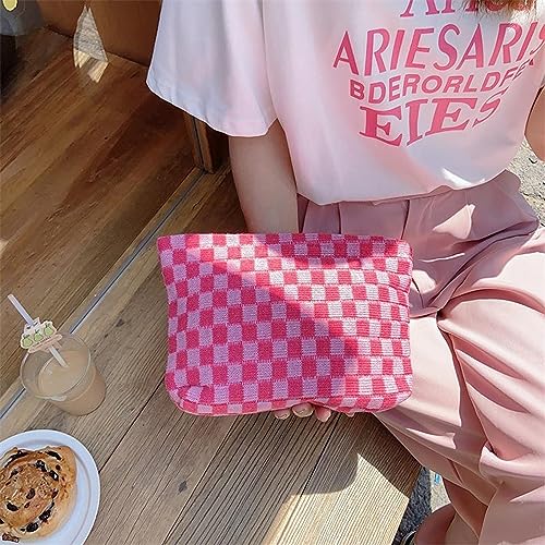 Cute Y2k Checkered Makeup Bag for Women3