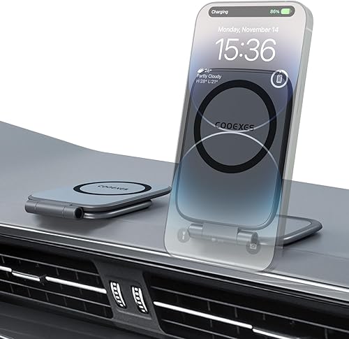 Soporte magnético para teléfono para automóvil, soporte MagSafe para automóvil con imanes fuertes de doble cara, soporte ajustable para teléfono