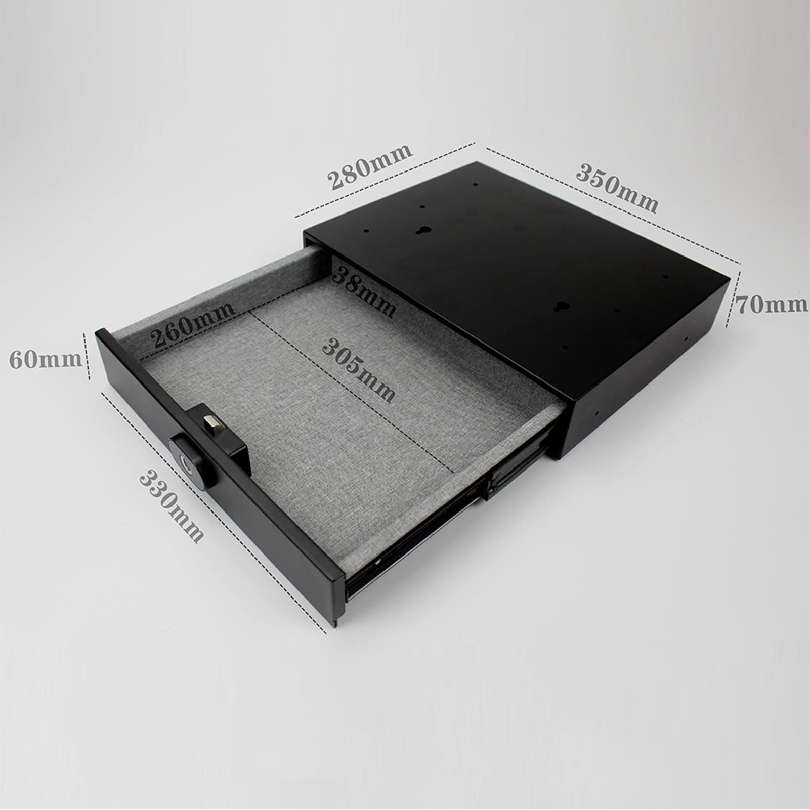 Cassaforte per Impronte Digitali, Cassaforte Intelligente Portatile con Guida di Scorrimento Silenziosa a Sfera in Acciaio per Hotel Home Office, Bullone di Bloccaggio in Acciaio
