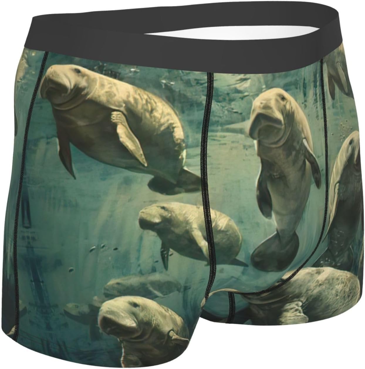 Manatee Animals Print Boxers For Menâ€“full Print Mens Underwear Boxer Briefs,Comfortable Boxers For Men
