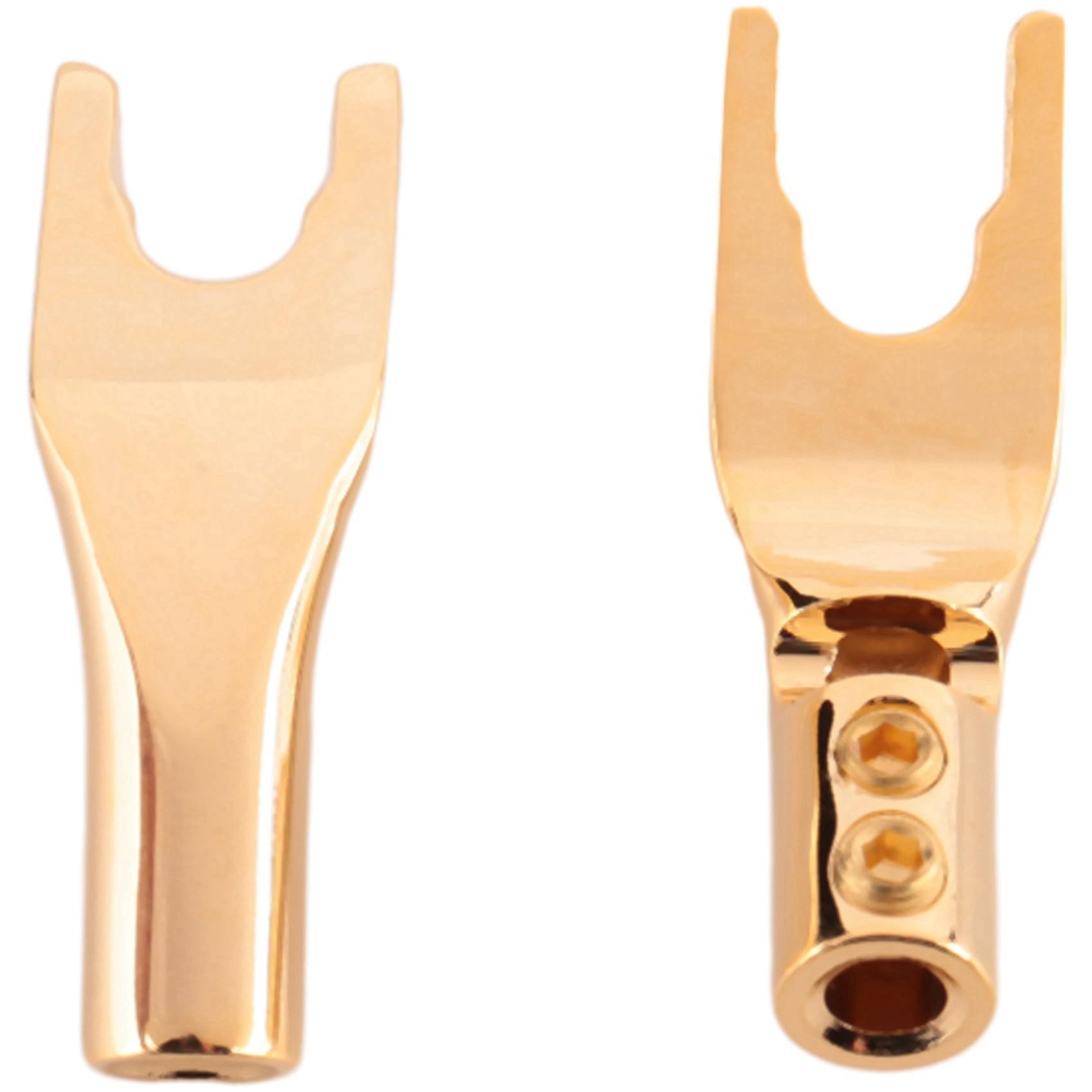 32 Pezzi HIFI Banana Y Spade Y Placcato Puro Rame Vite Forcella Altoparlante HiFi Connettori A Forcella-Rame