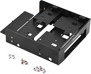 Hard Drive Bracket, Floppy-Drive Adapter Bracket, 2.5" / 3.5" HDD/SSD to 5.25" Floppy-Drive Bay Computer Mounting Bracket Adapter, Computer Drive Enclosures