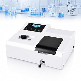 GOYOJO Portable Spectrophotometer 721, LDC Digital Lab Visible Spectrophotometer 350-1020nm Lamp, 6nm Tungsten Lamp Laboratory Analytical Equipment Spectrometer 110V