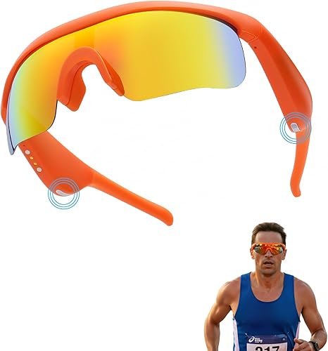 Miniatura 17 de Lentes inteligentes para hombres y mujeres, gafas de sol deportivas Bluetooth 5.3 con llamadas manos libres, altavoz de oreja abierta, UV400