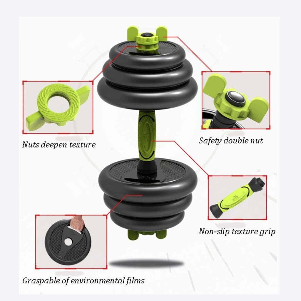 Regulowane hantle Zestaw hantli ciężarków Para Regulowane hantle do podnoszenia ciężarów Sztanga sztang i Siłownia Fitness(10kg(5kg*2))