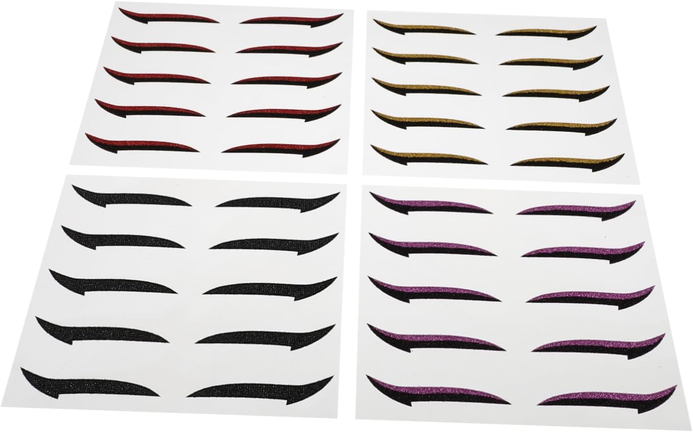 Lurrose 20 Pairs Eyeshadow Stickers Face Glitter Stickers