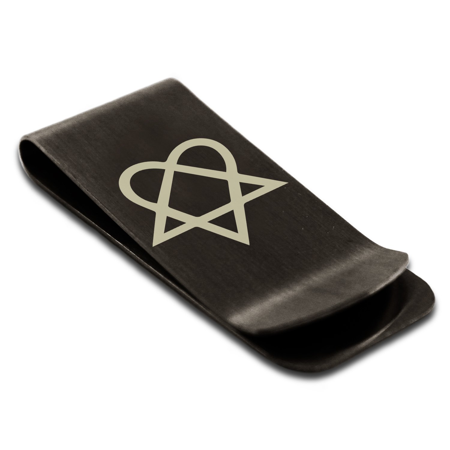 Amazon.com: Tioneer Matte Black Stainless Steel Heartagram