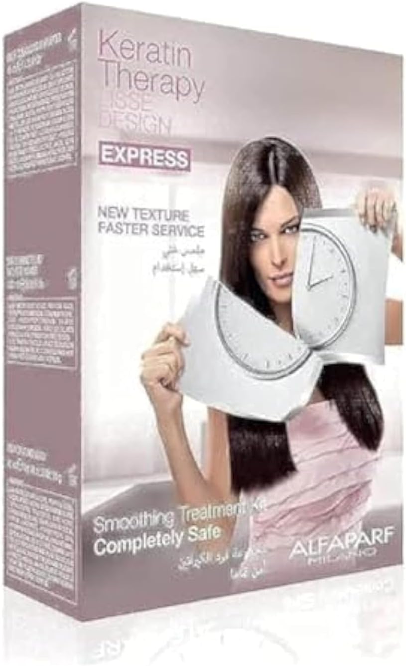 ALFAPARF MILANO Keratin Therapy Straightening Kit Express: Foam, Liquid - Free of Formaldehydes - All Hair Types