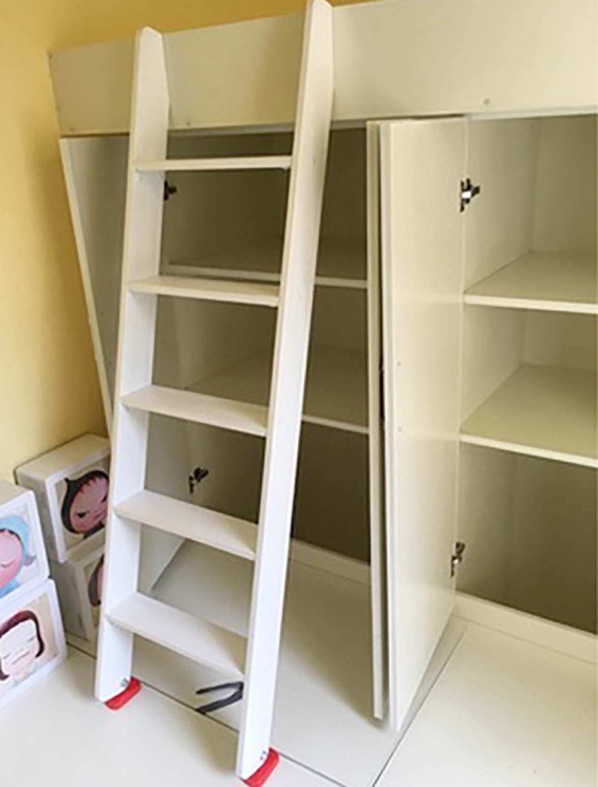 Drabina piętrowa Wytrzymała drabina piętrowa z gumową podkładką, ekologiczne drewniane bunkhouses AppartmentStep Ladder, bezpieczna drabina do łóżka piętrowego do akademika/domu/łóżka