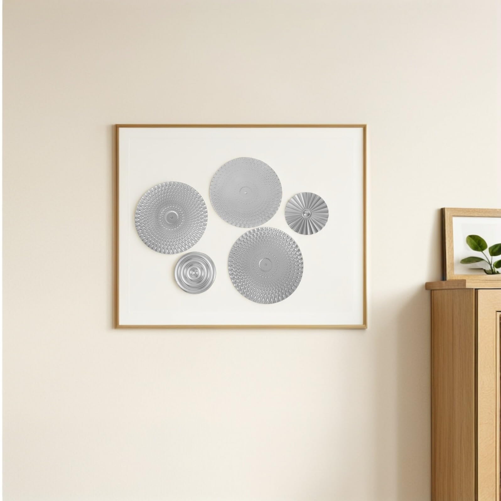 ZUNOXAZ 5 Teiliges Wanddekor Set Sonne Aus Metall Moderne Wandkunst Wandbehang Über Dem Sofa Schlafzimmerdekoration Silberne Wanddeko Aus Metall