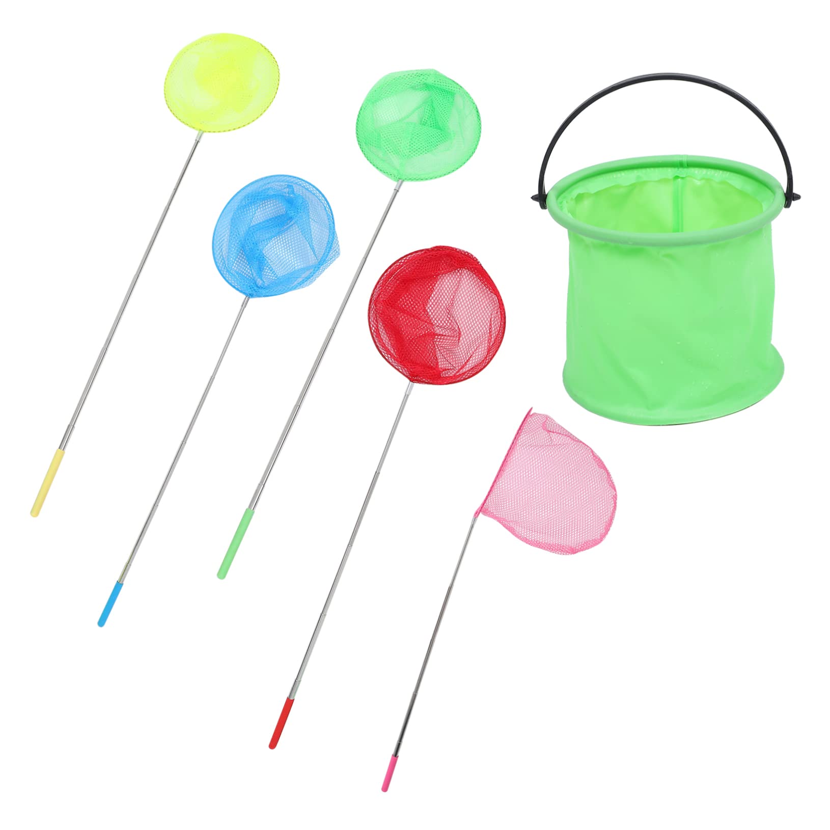 BCOATH 5Pcs Outdoor Telescopic Nets with Bucket Lightweight for Retractable Design for for Outdoor Fun and Experiments