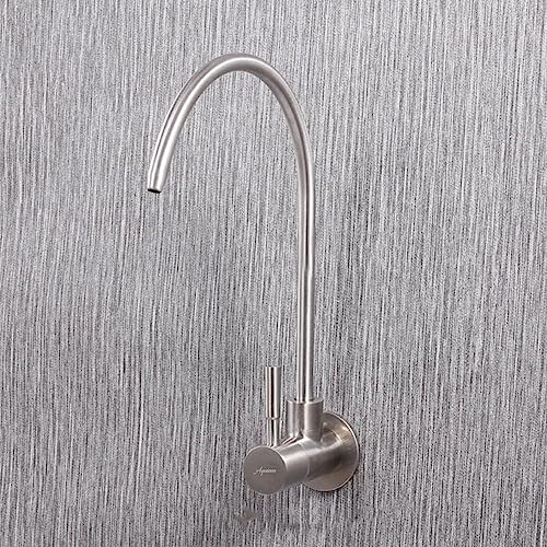Image of Aquieen Wall Mounted RO Water Purifier Tap for Kitchen | SS 304 Stainless Steel RO Faucet. (Brushed Silver)