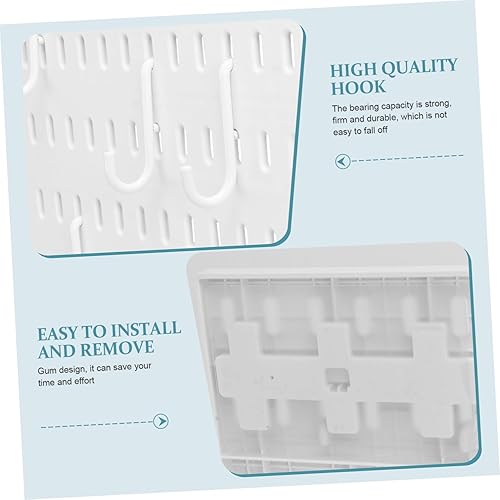 Miniatura 4 de 1 juego de estante de plástico para agujeros de pared, organizador de almacenamiento para cocina y baño, incluye ganchos, fuerte capacidad de carga,