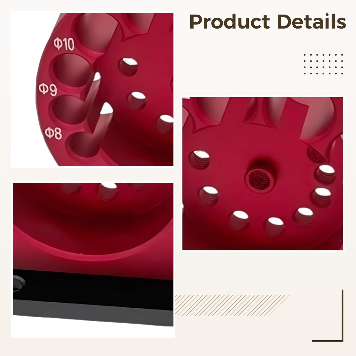 High Speed Steel Dowel Maker Kit, Electric Drill Driven Adjustable 8Mm-20Mm Dowel Cutter, Red, 3.03 X 2.36 X 1.89 in