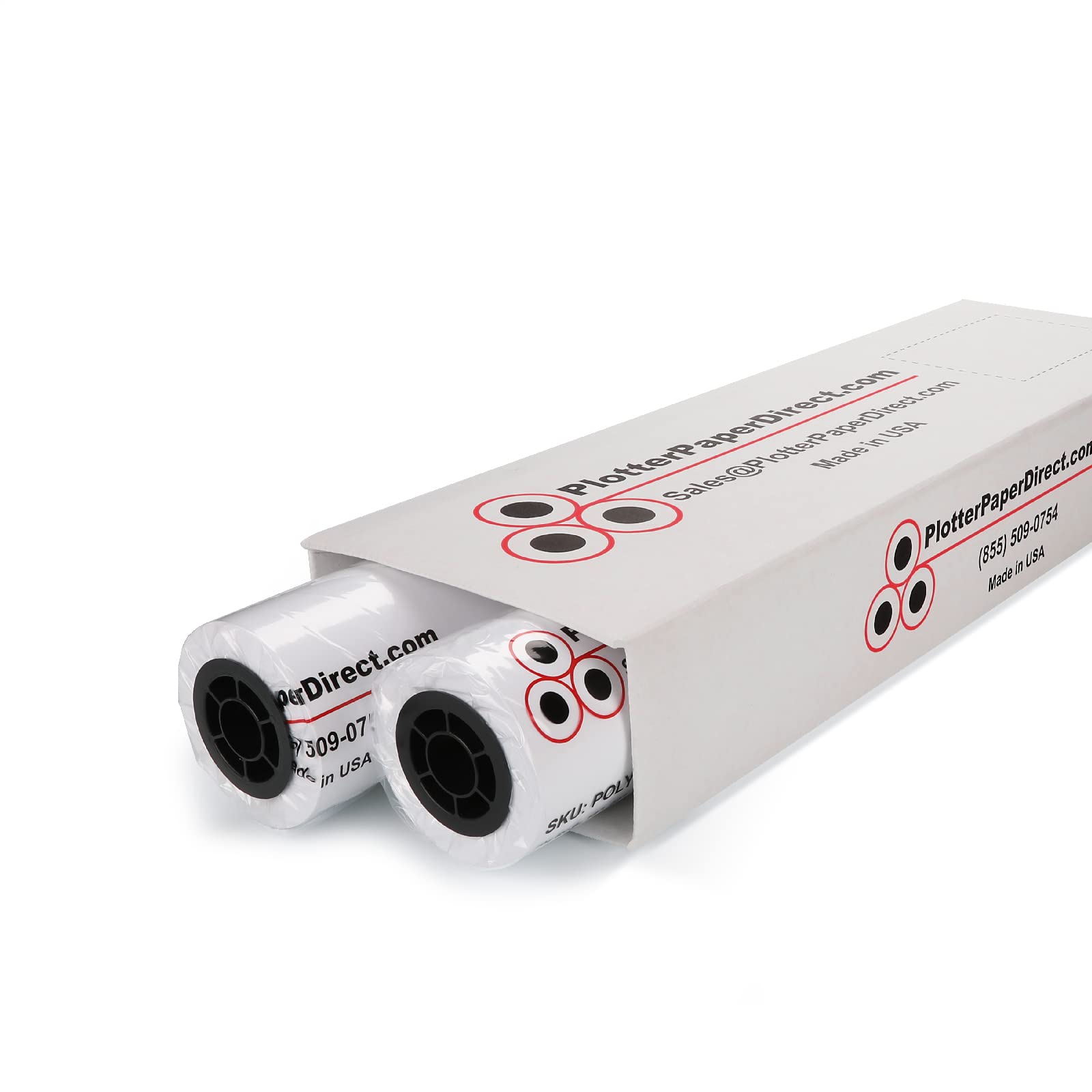 Plotter Paper Direct (10,9 kg | 2 rouleaux, 61 cm x 90,4 m | noyau de 5,1 cm) rouleau de papier adhésif jet d'encre non couché