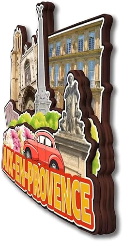 Miniatura 3 de Aix-en-Provence Provence-Alpes-Cote d'Azur Francia - Imán para nevera Colección de madera 3D Madera hecha a mano recuerdos de la ciudad de viaje