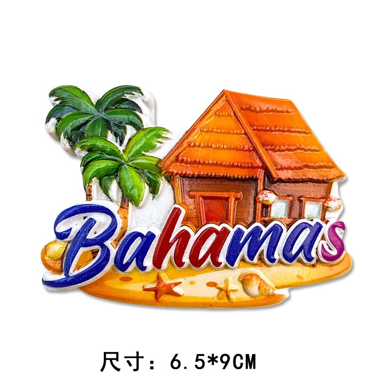 Imán decorativo de refrigerador con escena tropical Bahamas miniatura 3