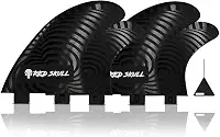 RedSkull - Quilha Surf Quadriquilha Padrão Fcs1 Rigida 4 Fins Laterias Large Injetada - Prancha de Surf, Sup, Long, Fun