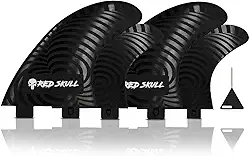 RedSkull - Quilha Surf Quadriquilha Padrão Fcs1 Rigida 4 Fins Laterias Large Injetada - Prancha de Surf, Sup, Long, Fun