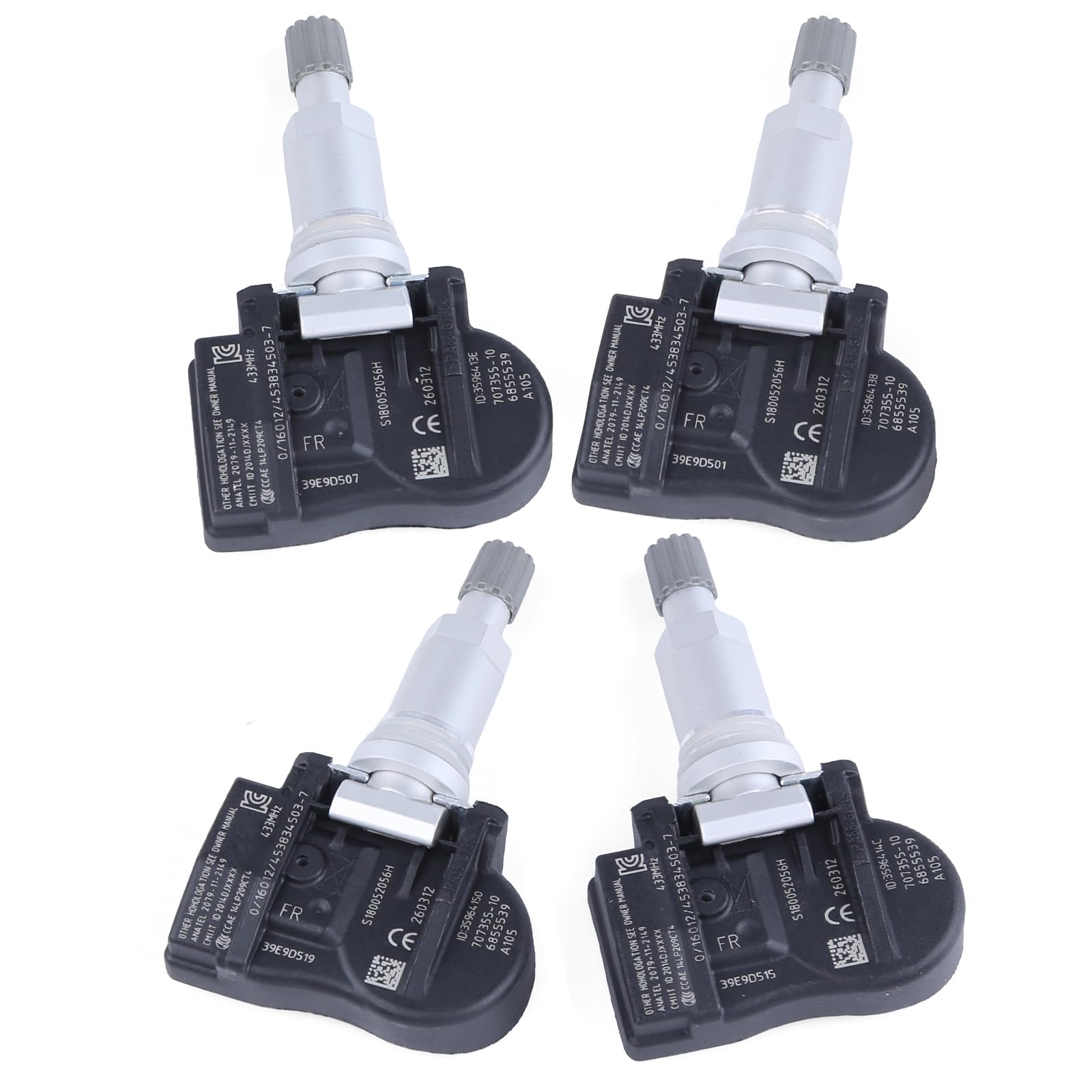 4 Pezzi Sensore di monitoraggio Pressione Pneumatici TPMS 433MHz 6855539 compatibili con BMW 1ER F20 F21 2ER F22 F23 F45 F46, Sistema di Controllo della Pressione Pneumatici