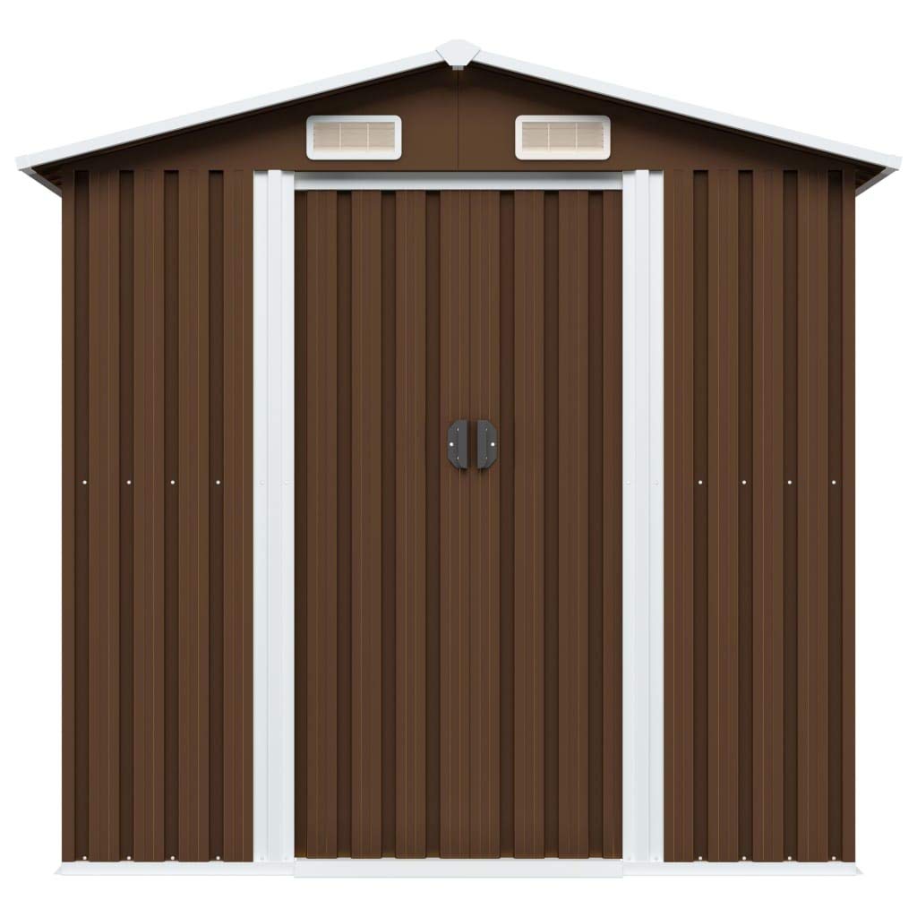 BaraSh Caseta de Almacenamiento jardín Acero marrón 204x132x186 cm Caseta De Jardin Exterior Casa Prefabricada