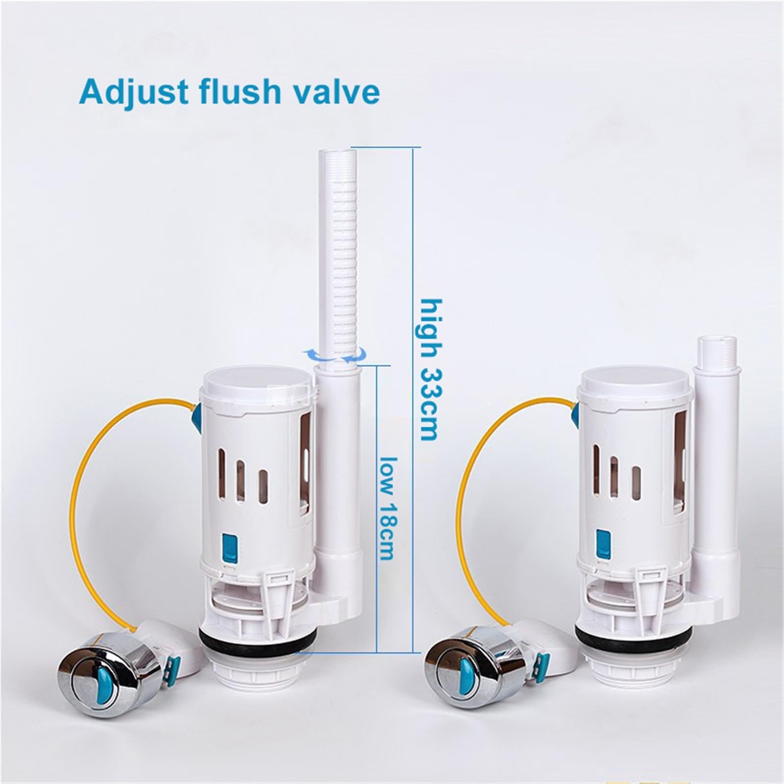 Válvula de descarga para cisterna de WC Toilet Tank Flush Valve Adjustable Flushing System wc Cistern Downloader Discharge(Side-in-set)