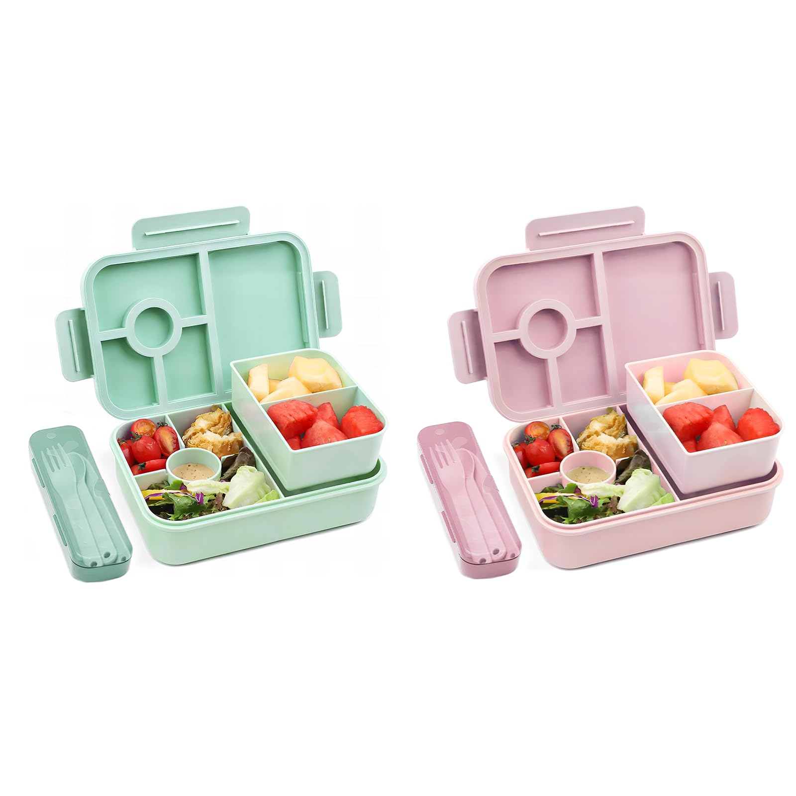 Bugucat Brotdose Kinder mit Fächern 1300ML,Lunchbox Kinder Auslaufsicher mit 5 Fächern,Bento Box Lunchbox mit Fächern für Erwachsene,Vesperdose Frühstücksbox für Mädchen & Jungen BPA-Frei Grau