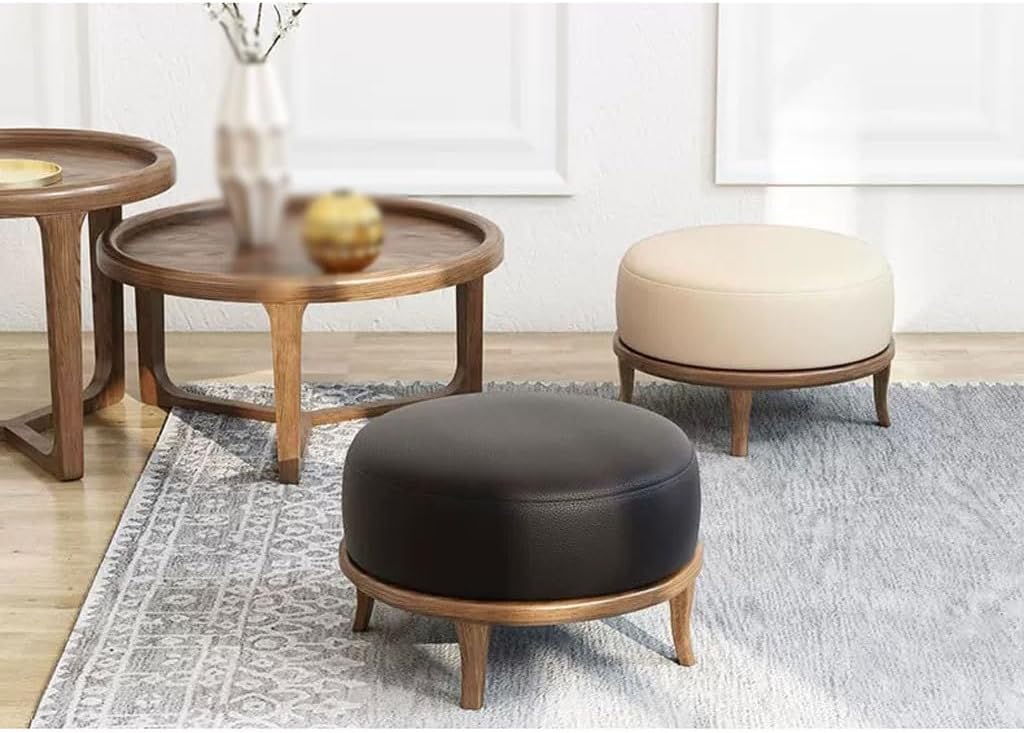 Foot Stool Round Shoe-Changing Stool, Nordic Door Stool, Living Room Sofa Stool, Suitable for Coffee Table, Bedroom, Farmhouse Entryway Bench