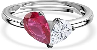 Ornate Jewels 925 Silver Toi Et Moi Adjustable Ring for Women & Girls | With Certificate of Authenticity and 925 Stamp | L... Price In India