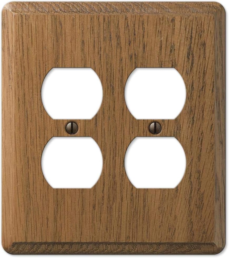 Amerelle Contemporary 2 gang Wood Duplex Outlet Wall Plate 1 pk