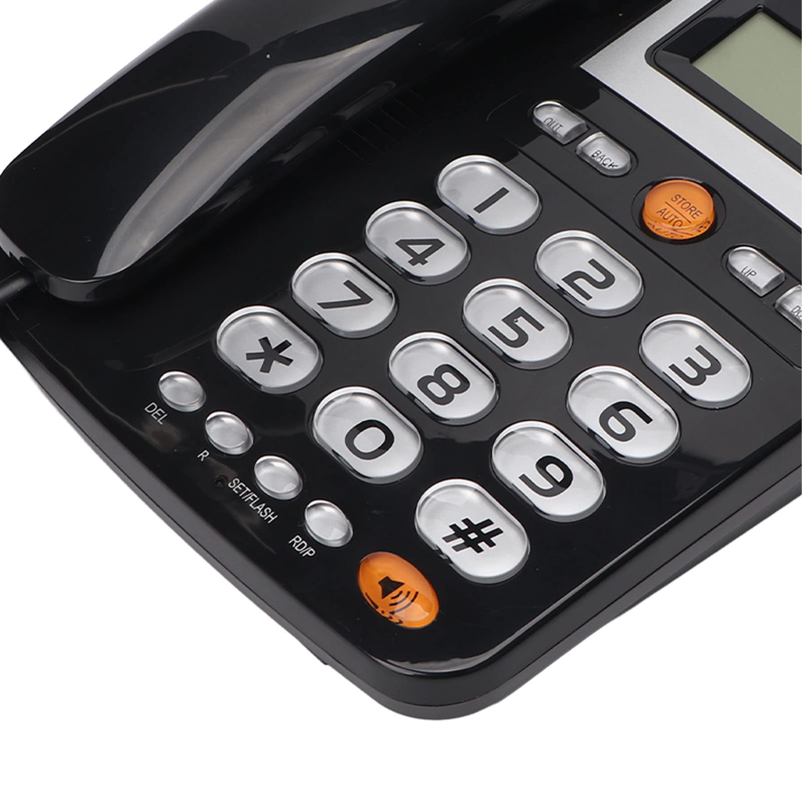 Großes Tastentelefon für Senioren, Schnurgebundenes Festnetztelefon, One-Touch-Kurzwahl, Freisprechanrufe, Großes LCD-Display, Lautsprecherklingel, für Sehbehinderte ältere