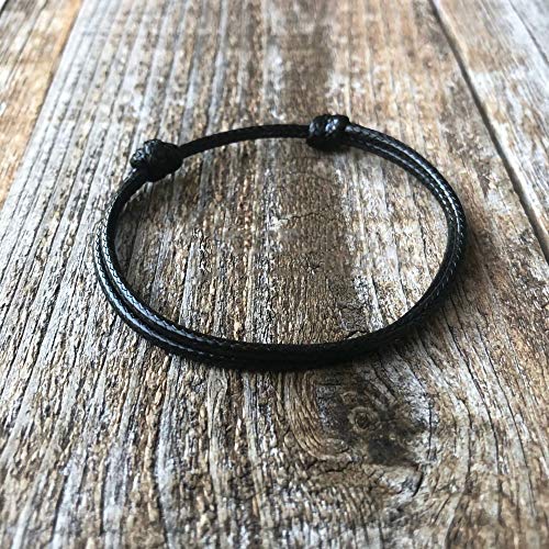 Dollrinboy Handmade Bohemian Bracelets|Anklet Adjustable Red Black String Bracelets For Women Men Girls Boys (Simple-Black) #TOP2