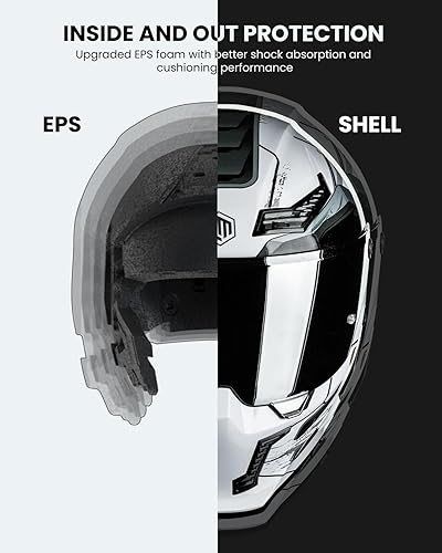 Miniatura 5 de ILM Cascos de motocicleta para adultos, hombres y mujeres, de cara completa, DOT ECE con doble visera, inserción de pinlock antivaho para carreras