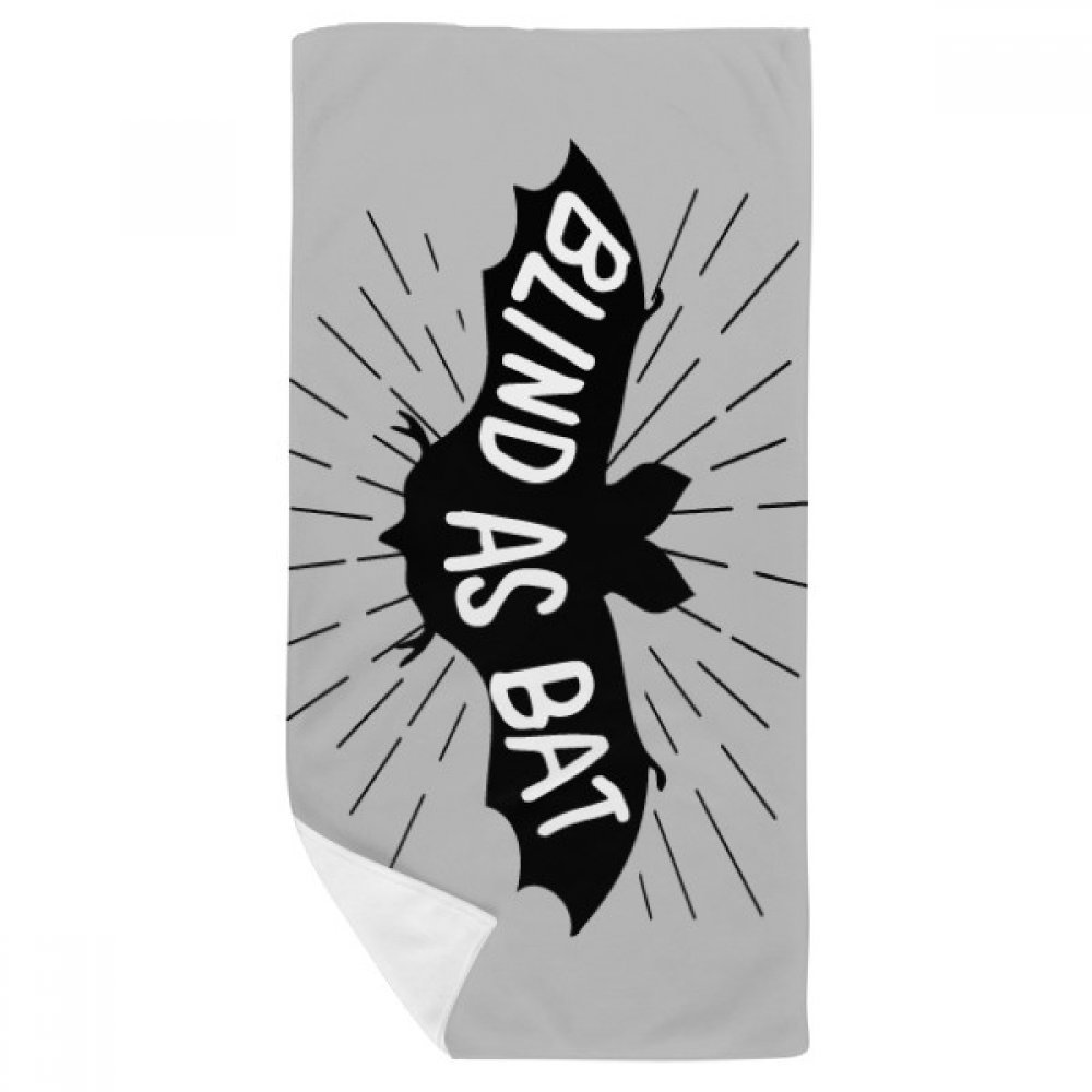 Serviette de bain chauve-souris noire 35x70cm en tissu doux multi usage