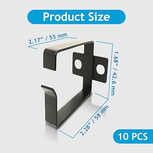 Miniatura 5 de Paquete de 10 ganchos de anillo en D para administración de cables de rack de servidores - Juego de montaje de gancho organizador de soporte para