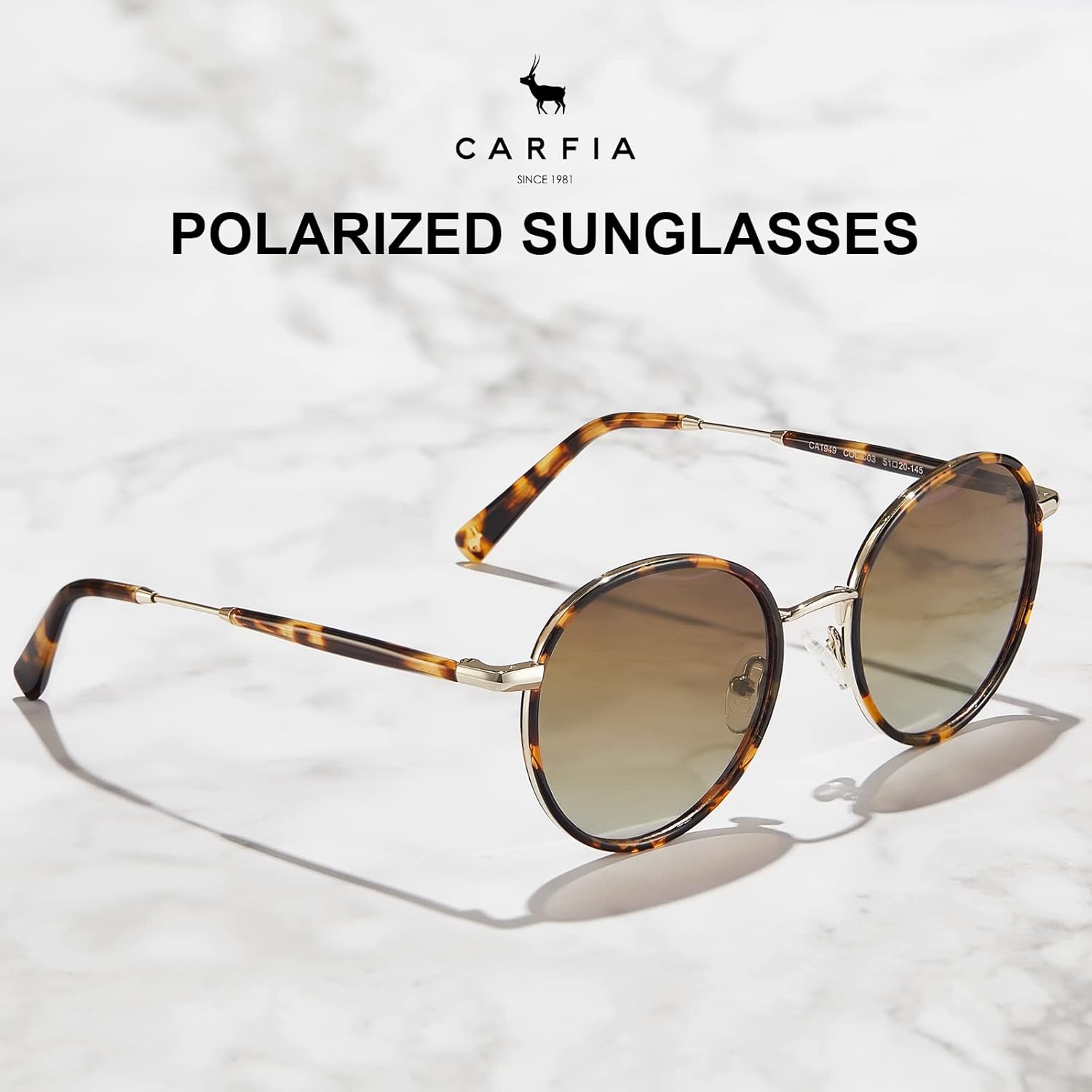 CARFIA Retro Small Round Polarized Womens Sunglasses UV Protection, Trendy Vintage Stylish Designer Sunglasses CA1949 - Image 6