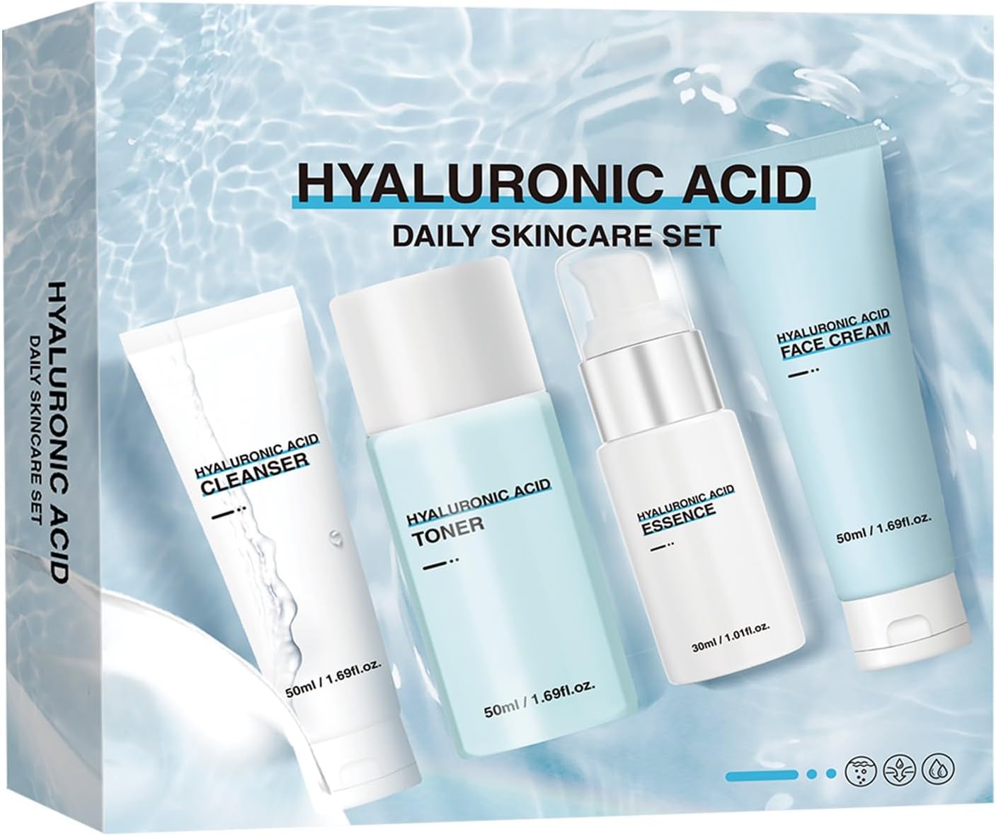 スキンケアセット ハイドレーティングフェイシャルトナー モイスチャライザー＆クレンジング エイジングプランピング＆ブライトニングキッ