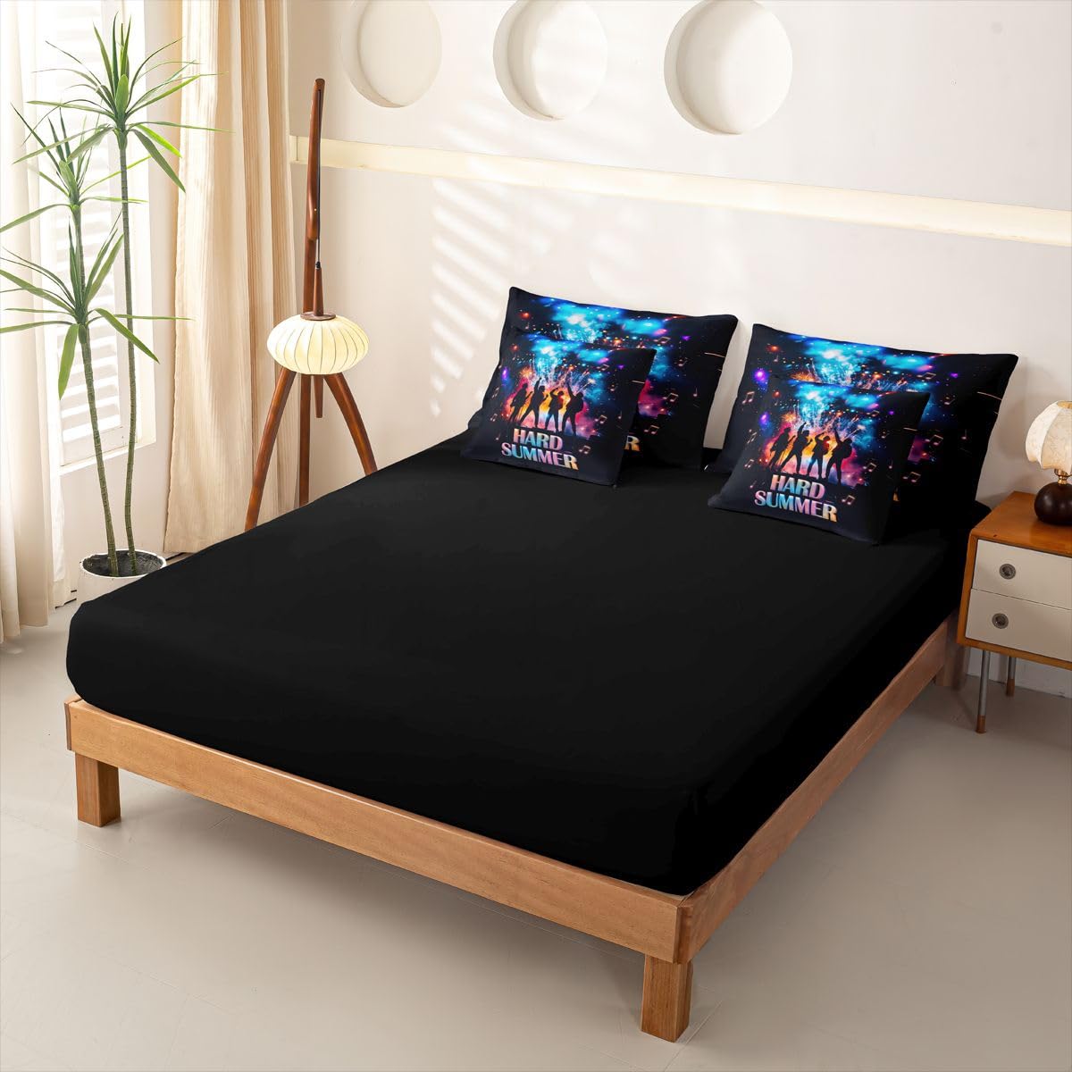 Homemissing Juego completo de funda de edredón de 7 piezas para niños, mujeres y hombres, con banda de música pop, 1 funda de edredón, 1 sábana encimera, 1 sábana bajera, 2 fundas de cojín y 2 fundas