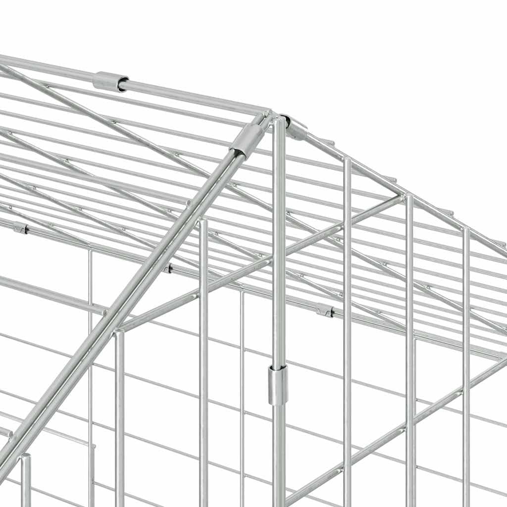 Mangloder - Gabbia per conigli e conigli nani, in acciaio zincato, 200 x 78 x 78 cm, resistente alle intemperie, per giardino, terrazza e recinzione sicura