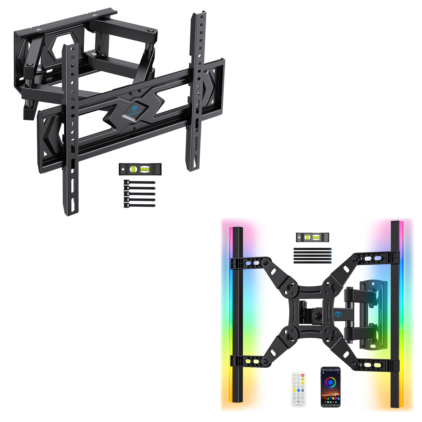 PERLESMITH Soporte TV Pared Articulado Inclinable Y Giratorio PSMFK4 & PSTVM81B-SF-EU