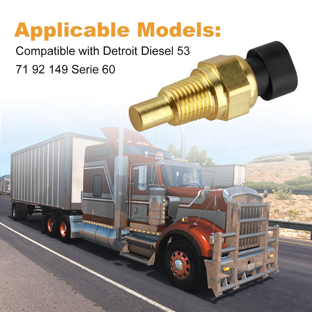 Oil Water Temperature Sender Sensor Compatible with Detroit Diesel 53 71 92 149 Serie 60 Replacement for 23518092 25036693