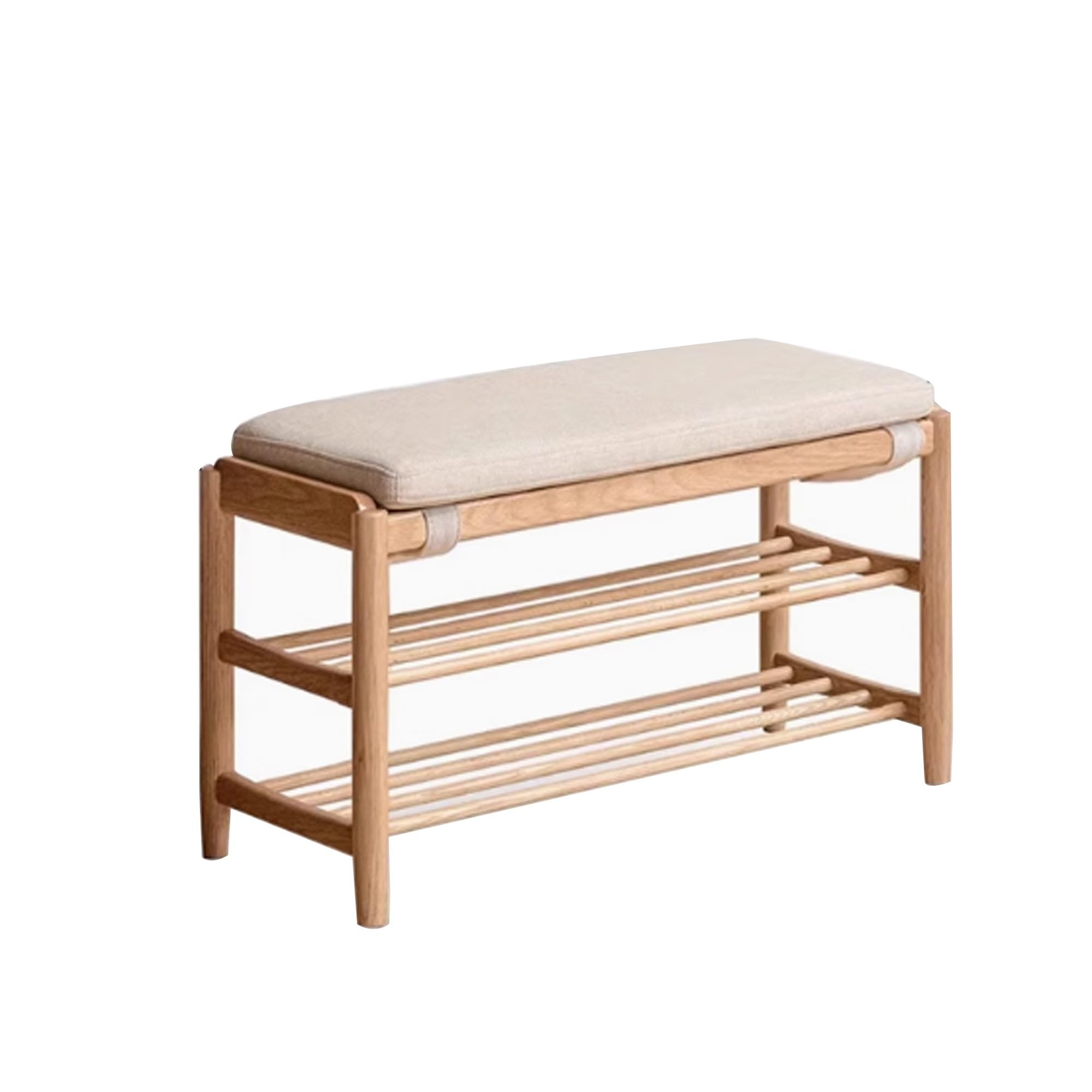 Banc à chaussures blanc de 60 cm avec assise rembourrée pour entrée