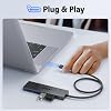 acer USB Hub 3.0, Ultra Slim USB Adapter 4 Ports, Multiport Splitter with Powered Type-C, Extender for PC, Laptop, Keyboard, Mouse, HDD, MacBook Pro/Air, iMac, Surface Pro, macOS, Windows, Linux.-60cm