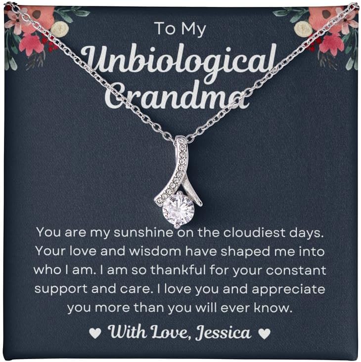 Unbiological Grandma Necklace Message Card Box Alluring Standard - You Are My Sunshine On The - From Unbiological Granddaughter Grandson