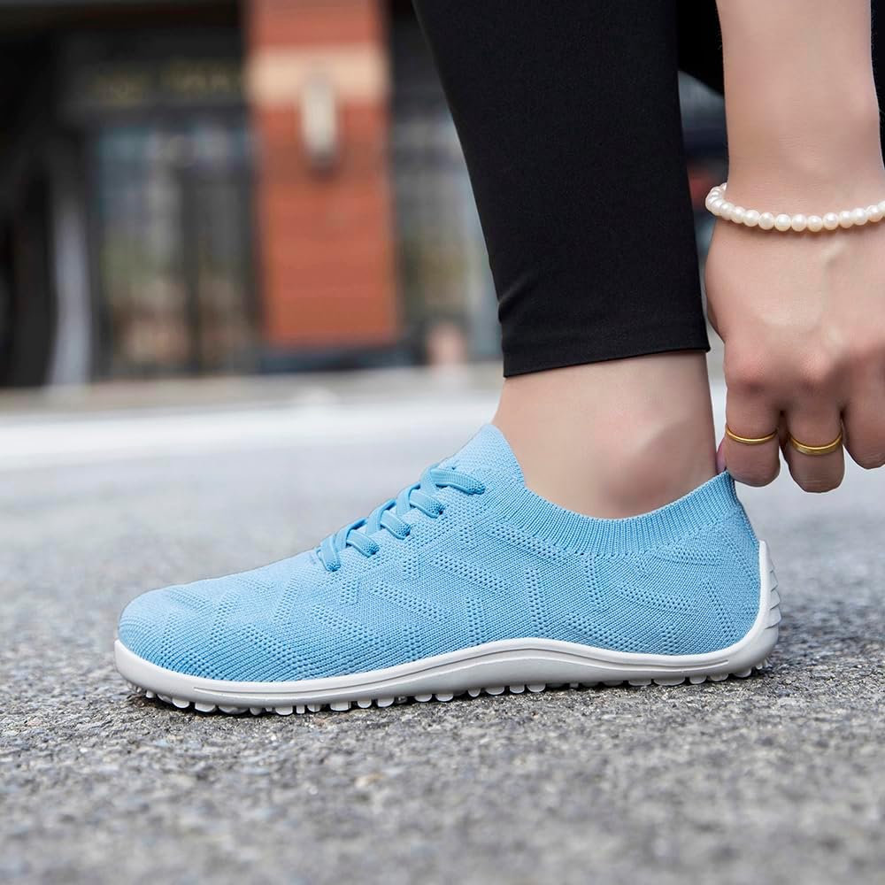 Women's Barefoot Shoes Slip On Walking Zero Drop Sole Sports Running Casual Sneakers Breathable Soft Yoga Fashion Shoes Light_Blue Size US 8