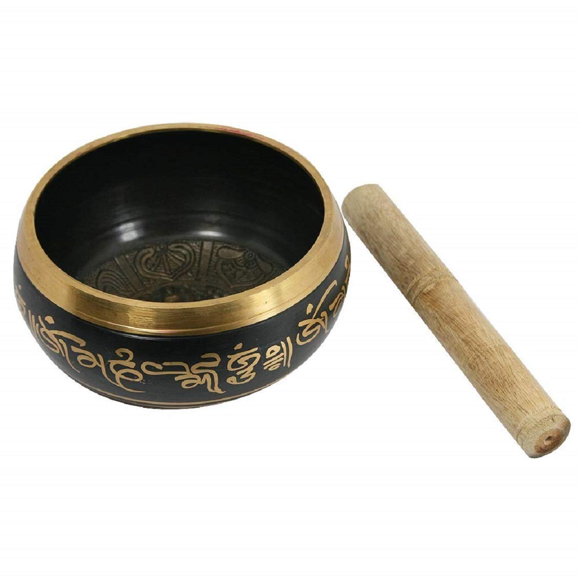 numeroastro Singing Bowl | Tibetan Buddhist Prayer Instrument with Wooden Stick | Meditation Bowl | Music Therapy (4.5 Inches Approx) (1 Pc)