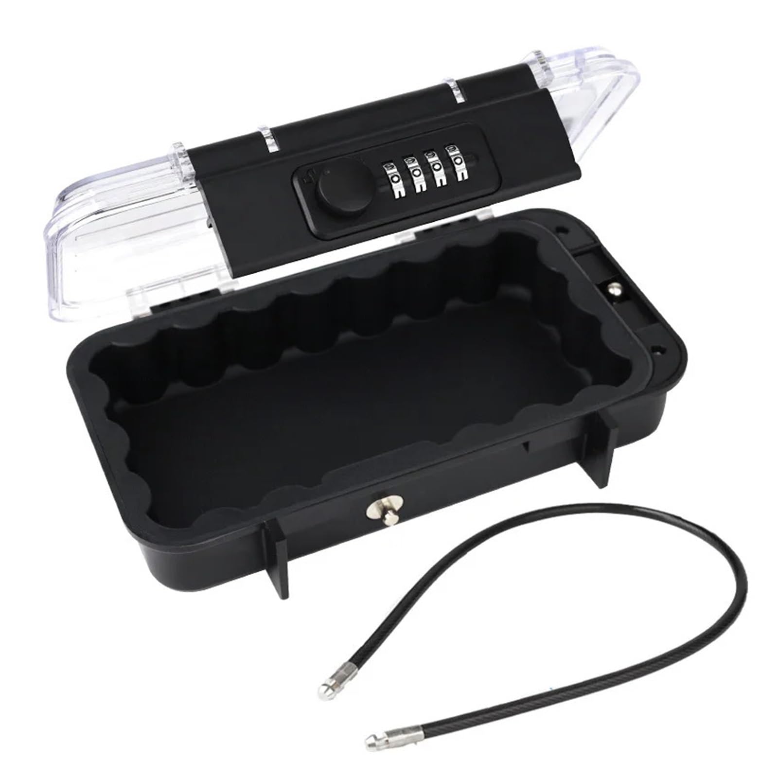 Securi Caja Fuerte - Cassaforte portatile da viaggio, impermeabile, con serratura a chiave e maniglia rimovibile, ideale per oggetti di valore e documenti (trasparente)