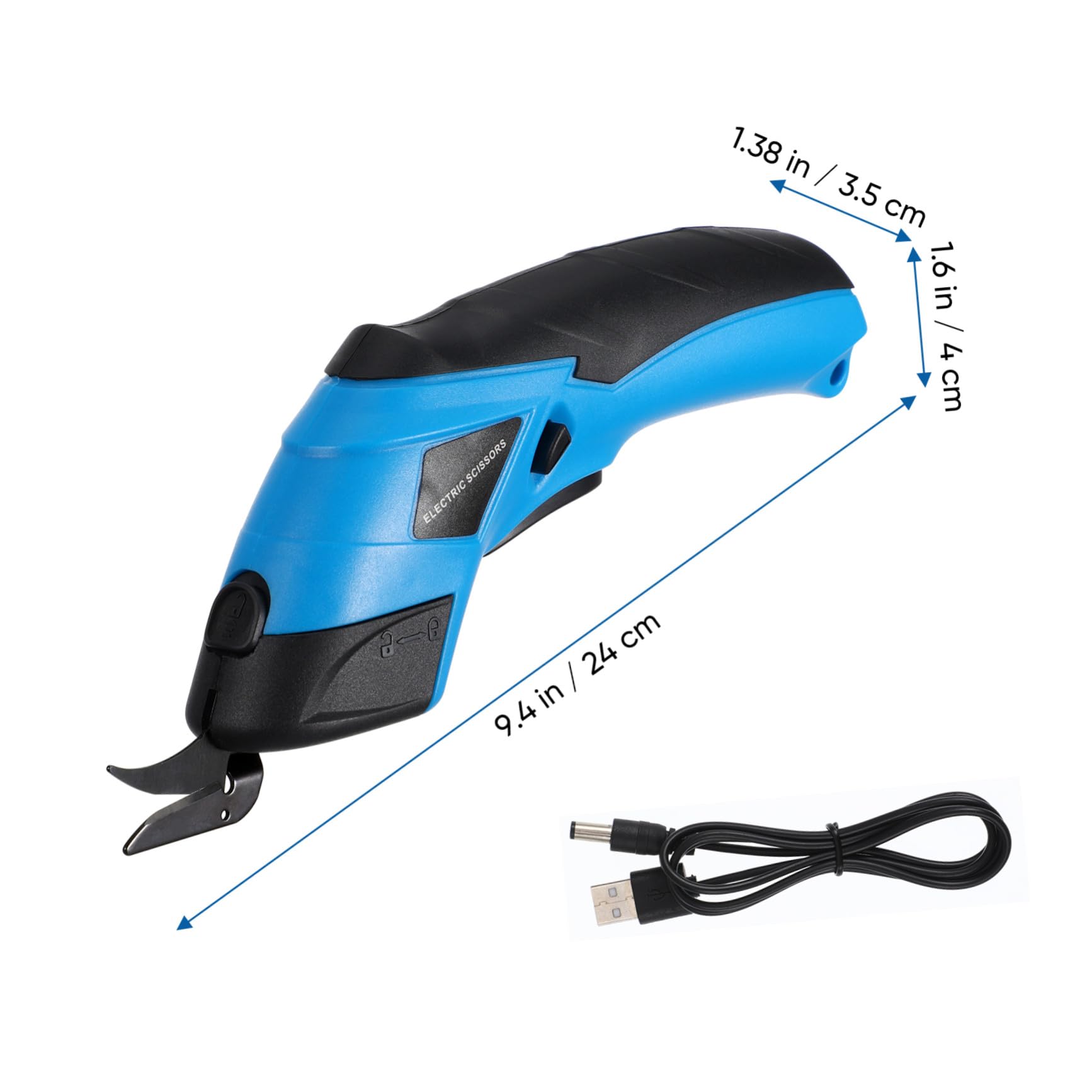 PLAFOPE Tijeras Eléctricas Inalámbricas Mango Ergonómico Recargables Cuchillas de Acero Manganeso y para Cortar Tela y Cartón en Manualidades y Bricolaje